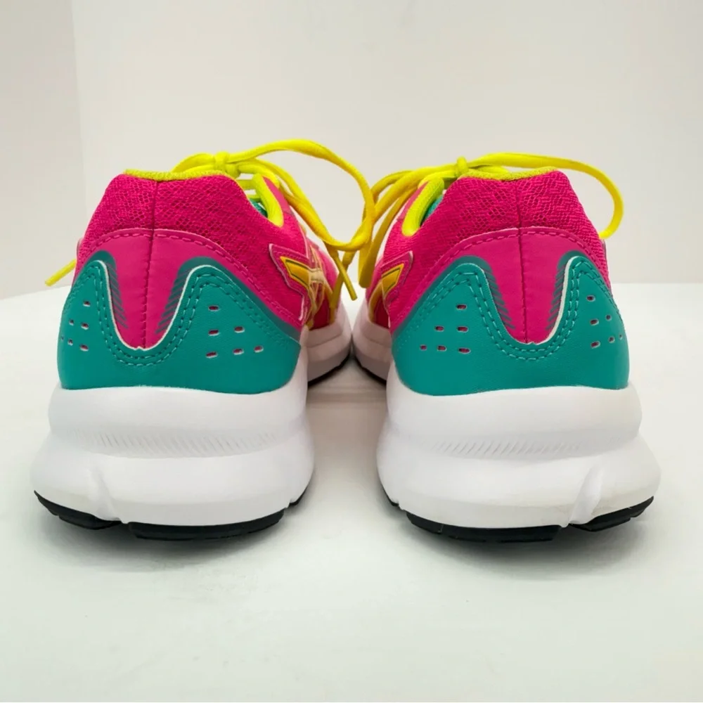 Asics Jolt 3 GS size 7 Girls Pink Yellow Lace Up Athletic Running Shoes